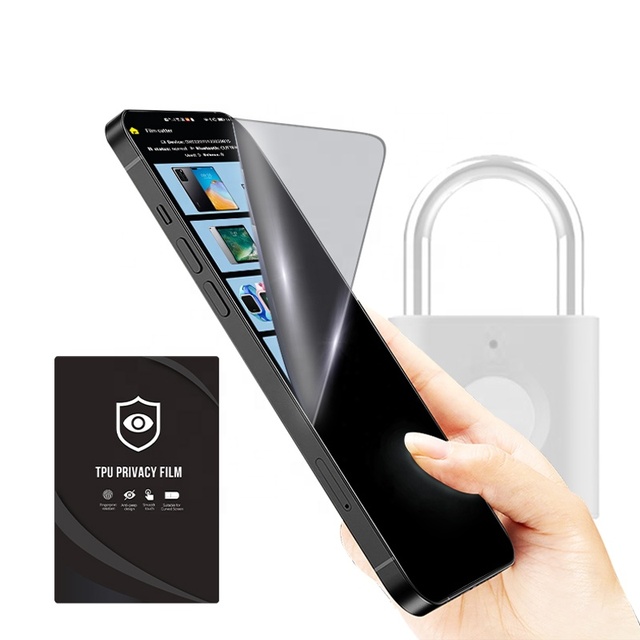 MOMOTECH Iphones 15 Pro Max Privacy Mobile Phone Cutter Machine Anti Spy TPU Hydrogel Privacy Screen Protector Film