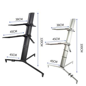 Penyangga Piano Desain Laba-laba 2 Tingkat Berkualitas Tinggi, Stand Keyboard Ganda Portabel dari Paduan Aluminium untuk Piano - Product Image 5