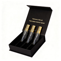 Flacon pulvérisateur de parfum magnétique noir mat personnalisé de 3 ml, 5 ml, 10 ml, atomiseur, échantillon de parfum, boîte d'emballage avec mousse