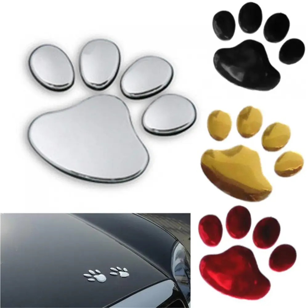 1 Pair Car Sticker Dog Paw 3D Animal Dog Cat Bear Footprint PVC Car Sticker Nick Cover Sticker for Car Auto Motorcycle Decor