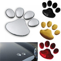 1 çift araba Sticker köpek Paw 3D hayvan köpek kedi ayı ayak izi PVC araba Sticker Nick kapak Sticker araba için oto motosiklet dekor