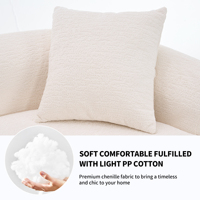 Canapé modulaire sectionnel incurvé sans structure, blanc, haute densité, 110 pouces, avec fonction couchage et inclinaison, pour salons modernes et hôtels