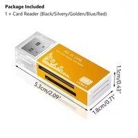 Lector de Tarjetas de Aleación con 4 Puertos USB 2.0, Adaptador de Tarjetas de Memoria Micro SD, TF, M2, MS Pro Duo, MMC, SDHC, DV para Teléfono y Cámara con Indicador LED