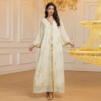 Abaya Papillon pour Femmes Musulmanes, Robe Arabe de Mode Dubaïote, Vêtement Islamique, Kaftan de Luxe en Polyester, Fabricant Grossiste