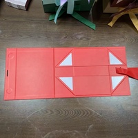 Boîte cadeau pliable magnétique rouge personnalisée avec logo pour emballage de vêtements en gros