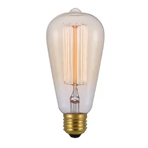 Yeni stil amber cam 40 watt ST64 ST58 led vintage edison lambalar e27 Tungsten ampuller