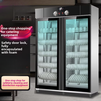 Armoire de désinfection commerciale verticale à double porte grande capacité, stérilisation à l'ozone et à la vapeur, séchage à air chaud pour vaisselle et cuisine