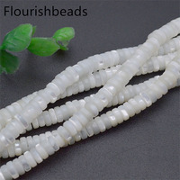 Fournitures de fabrication de bijoux 2x4mm 2x6mm Rondelle blanche Hesh MOP Shell perles en vrac pour la fabrication de colliers et de bracelets DIY