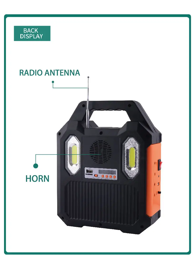 AT-9028B DAT solar charging lighting system kits with MP3 and radio function solar led lighting kits for africa market