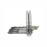 Machuelos de Máquina INOX HSS/HSSE DIN371, Machuelos de Roscado con Punta Espiral TICN, Completamente Rectificados, con Anillo Azul