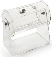 Boîte à ballons en acrylique transparent, comptoir en plastique, pour billets, tambour avec porte verrouillable, vente en gros, 1 pièce