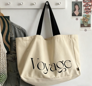 กระเป๋าผ้าใบแฟชั่นผ้าฝ้ายมีหูหิ้วพิมพ์โลโก้ตามสั่งขนาดใหญ่ - Product Image 2