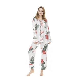 Personalizzare i modelli disponibili stampa floreale <span class=keywords><strong>pigiama</strong></span> satinato donna - Product Image 5