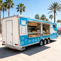 Remorque alimentaire carrée en fibre de verre homologuée DOT, chariot de concession mobile à double essieu entièrement équipé pour bonbons et chips, Amérique du Nord