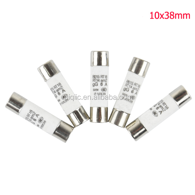 Sourcing Map Multimètre 10 X 38mm Cylindre Coup Rapide Céramique Fusible AC 500V 20A 10pcs