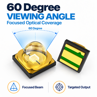 Diode UVC industrielle 260nm 280nm 600mW 5V 6V, puce AlN 100mA, source de lumière de désinfection invisible à 60 degrés, perle LED UVC