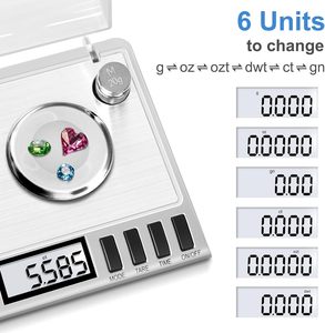 Bilancia elettronica milligrammo 50g/0.001g portatile per gioielli con taratura pesi e pinzette per ricaricare la bilancia digitale - Product Image 2