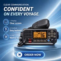 IC-M330G Radio Walkie Talkie Tahan Air IPX7 untuk Mobil & Kapal 25W Dapat Direndam di Air dengan Jangkauan Bicara 25km Komunikasi Dua Arah VHF
