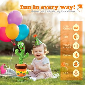 Juguete Interactivo <span class=keywords><strong>de</strong></span> <span class=keywords><strong>Cactus</strong></span> <span class=keywords><strong>de</strong></span> Algodón Recargable por USB que Imita Sonidos y Reproduce Canciones Infantiles en Inglés, Regalo para Bebés, Niños y Niñas - Product Image 2