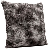 Housse de coussin décorative pour canapé, carrée, moderne, unie, en polyester, imitation fourrure de lapin, avec surpiqûres