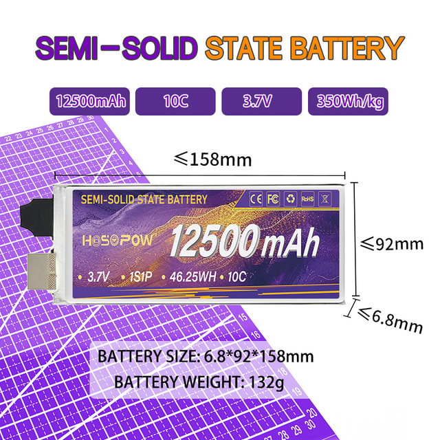 Factory Direct Sale Long Duration Time 12500Mah 3.7V HV Lithium Batteries Li Ion Solid State Battery Agricultural Drone Battery