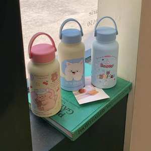 Bouteille isotherme charmante de 24 oz avec couvercle à boucle robuste, illustration graphique fantaisie, tasse sous vide pour femmes <span class=keywords><strong>et</strong></span> étudiants - Product Image 5
