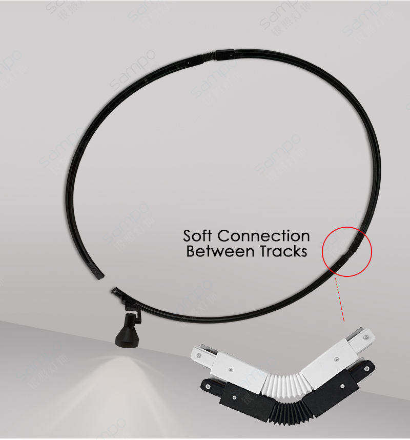 Éclairage de voie d'orbite incurvé