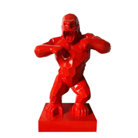 Statue de gorille sur mesure Shushin, grande taille, sculpture en résine électroplaquée, décoration de parc et de jardin, objet d'art tendance, cadeau d'affaires