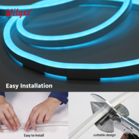 Bande LED néon flexible en PVC 10x15mm à éclairage latéral, haute luminosité SMD2835, sans points sombres, dimmable, CRI 90 élevé pour