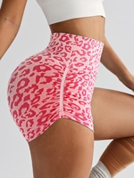 2025 femmes taille haute solide pêche Yoga Shorts imprimé léopard hanche ascenseur Fitness Leggings course chaude Leggings courts