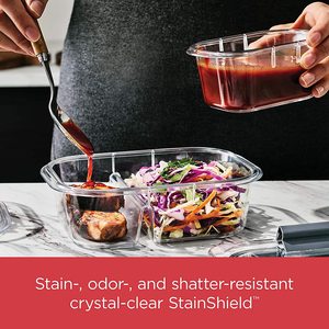 Recipientes <span class=keywords><strong>de</strong></span> Vidrio para Preparación <span class=keywords><strong>de</strong></span> Comidas con Múltiples Compartimentos y Cierres Herméticos - Ideales para la Planificación <span class=keywords><strong>de</strong></span> Comidas - Product Image 5