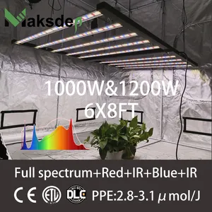Makstep - Fabricante de luzes LED para cultivo de plantas, lâmpada personalizada 720W 800W 1000W 1200W, lâmpada de crescimento LED de espectro completo para plantas de interior