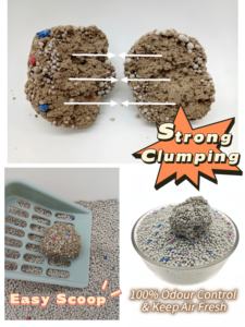 Campioni gratuiti migliore gat Sand Arena Para Gato colorato forma di palla Premium Bentonite lettiera fabbrica all'ingrosso - Product Image 3