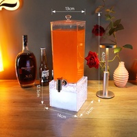 Distributeur de bière LED en plastique à texture craquelée, 2L 3L, tour à bière lumineuse de table, robinet à grain de pierre pour bar