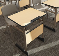 Ensemble de chaises de table de formation pour élèves du primaire et du secondaire pour les écoles Cours de tutorat Salle à manger Bureau à domicile-Matériau métallique durable