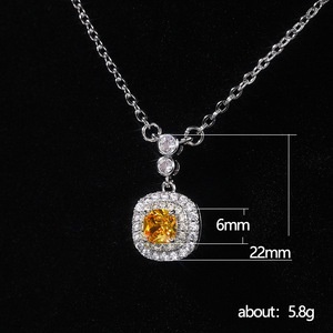 Collar con Colgante Amarillo para Mujer, Estilo Europeo Americano, Cadena para Clavícula, Joyería de Moda - Product Image 4