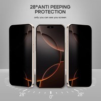 Ensemble complet de 2 pièces de protection d'écran en verre trempé 9H ultra-fin 2.5D anti-espionnage imperméable pour téléphones mobiles 13-17