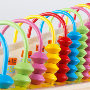 Juguete educativo para aprender matemáticas temprano, marco de cálculo de Color, <span class=keywords><strong>Ábaco</strong></span> de madera inteligente IQ para niños - Product Image 3