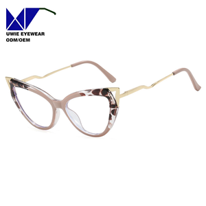 Nuevas Gafas Unisex TR90 con Marco de Ojo de Gato, Bloqueo de Luz Azul y Patrón Impreso - Product Image 2