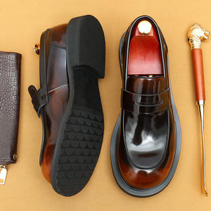 รองเท้าโลฟเฟอร์หนังผู้ชายทรงหัวมน หนังซาตินคุณภาพสูง พื้นหนา สำหรับเท้ากว้าง - Product Image 3