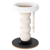 Arbre à chat compact pour petits espaces, structure d'escalade et griffoir avec plateau en sisal, corde de chanvre et design en forme de gourde