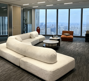 <span class=keywords><strong>Canapé</strong></span> <span class=keywords><strong>modulable</strong></span> en velours chenille Xibei Furniture Original Glacier, style italien minimaliste, grand format pour villa et appartement, ensemble en forme d'arc - Product Image 4