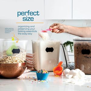 Contenants de stockage pour farine et sucre (5,3 L/4 pièces) – Grands récipients hermétiques pour riz et aliments, parfaits pour la cuisine - Product Image 4
