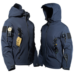 Veste tactique d'opérations spéciales pour hommes, doublée de polaire chaude d'hiver, imperméable, avec capuche, pour la randonnée, le snowboard - Product Image 6