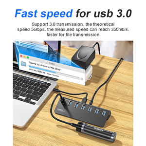 FIDECO Hub <span class=keywords><strong>Usb</strong></span> <span class=keywords><strong>3</strong></span>.<span class=keywords><strong>0</strong></span> Di Động 7 Cổng Nhôm Tốc Độ Cao 5Gbps Với Bộ Chuyển Đổi Nguồn Bộ Chia Nhiều <span class=keywords><strong>USB</strong></span> <span class=keywords><strong>3</strong></span>.<span class=keywords><strong>0</strong></span> Hub 7 <span class=keywords><strong>Usb</strong></span> C - Product Image 3