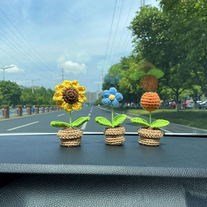 ของขวัญวันหยุดคุณภาพพรีเมียม DREA ดอกไม้ประดิษฐ์แฮนด์เมดสุดสร้างสรรค์และประณีต ดอกไม้โครเชต์บอนไซ - Product Image 5