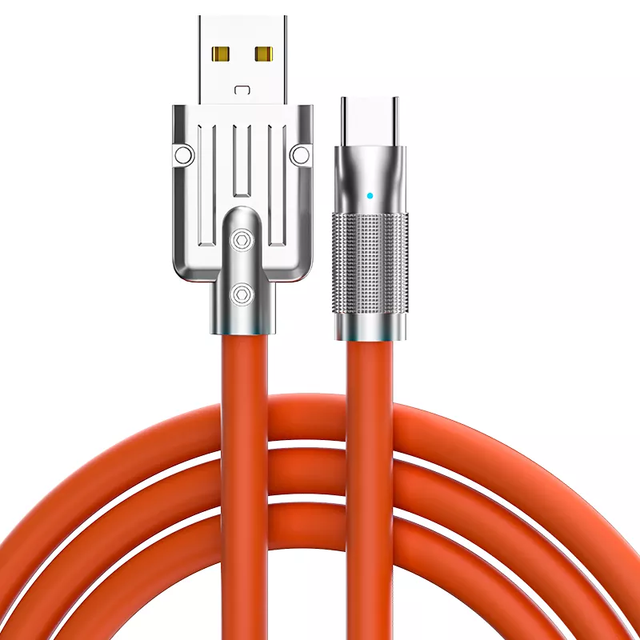 Zinc Alloy Mobile Phone Data Cable Super Fast Charging Cable Soft Tpe Type C Silica Gel Charging Cable UCB02
