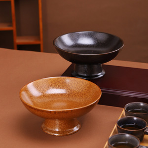 Cuenco de cerámica con pedestal de estilo místico para frutos secos, aperitivos, plato decorativo para sala de té, nuevo estilo chino - Product Image 3