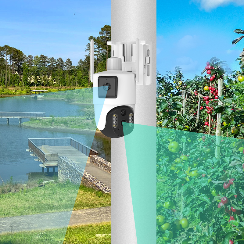 V380 8000 мАч батарея Wi-Fi cctv камера 4G sim-карта Солнечная камера 7 Вт солнечная панель двойная линза 4 Мп ИК Обнаружение движения беспроводная камера