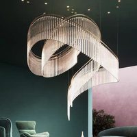 Lampes en acier inoxydable sur mesure, à tuyau spiralé, conçues par des architectes pour les hôtels, les maisons duplex, les centres de vente, les unités modèles